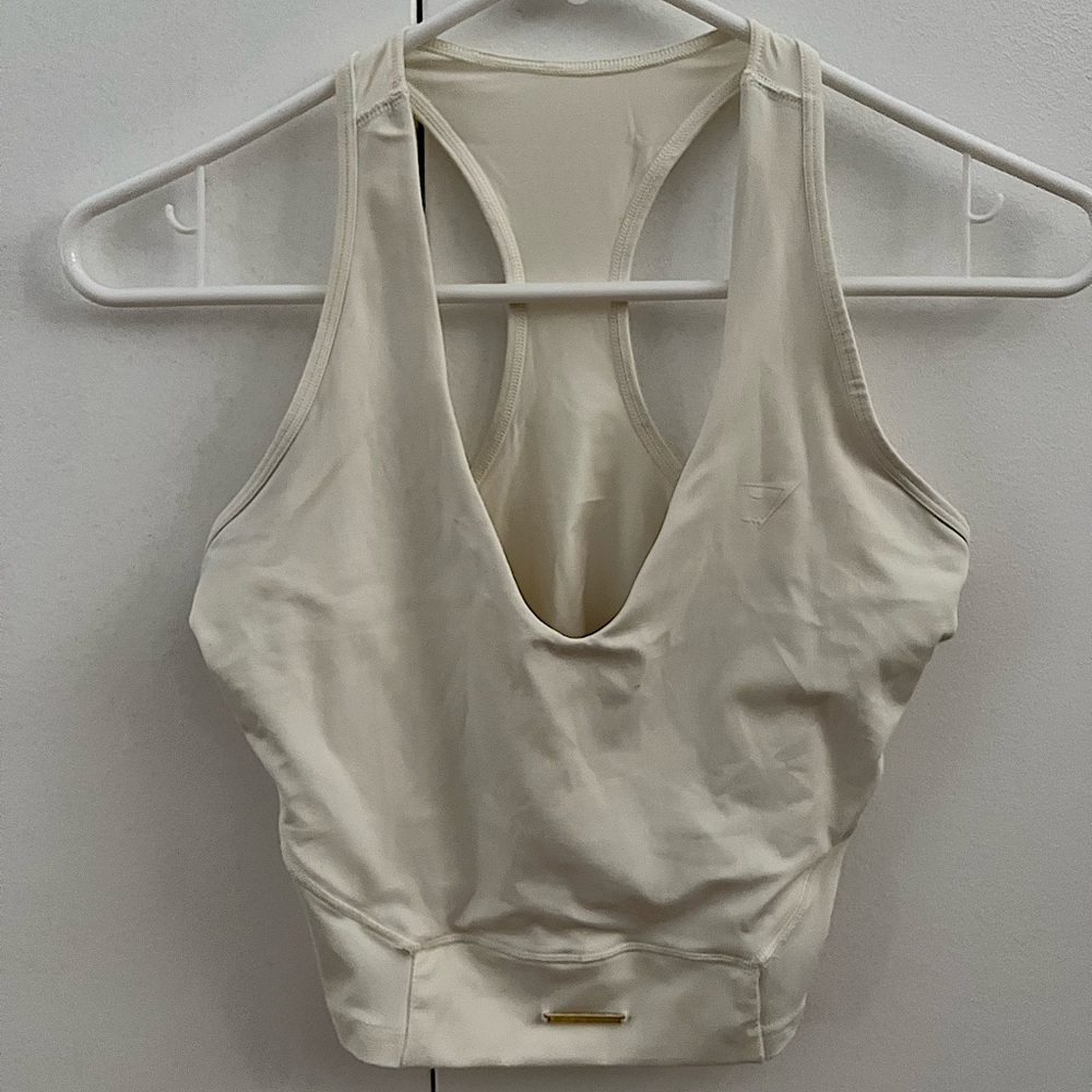 Gymshark Whitney Simmons Crop Tank in color unbleached